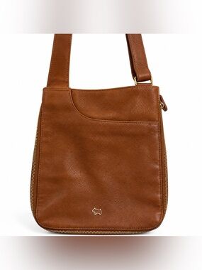 Radley London Pockets Brown Leather Zip Around Crossbody Bag